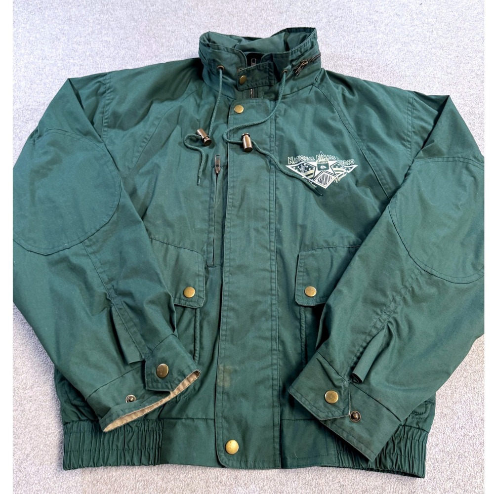 Vintage NFR National Finals Rodeo Jacket Cal Craft Western Las Vegas Green 90s S